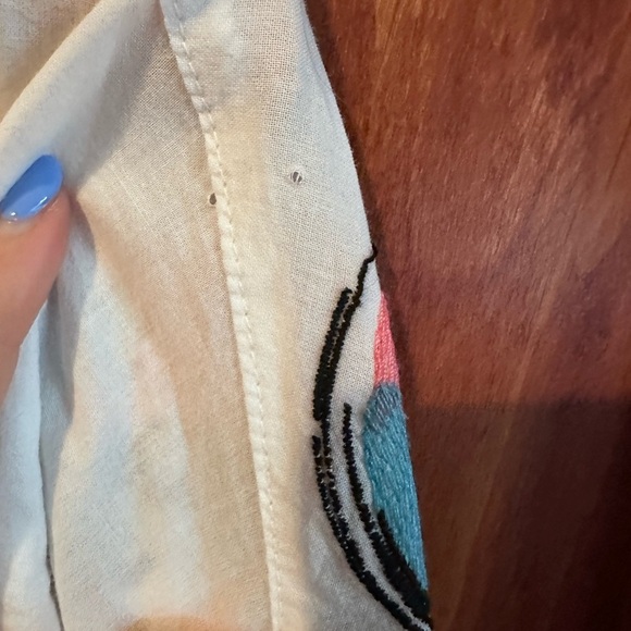 NWT Patiskha White Cotton Button Up Shirt Panda Design Size Small - Picture 7 of 7